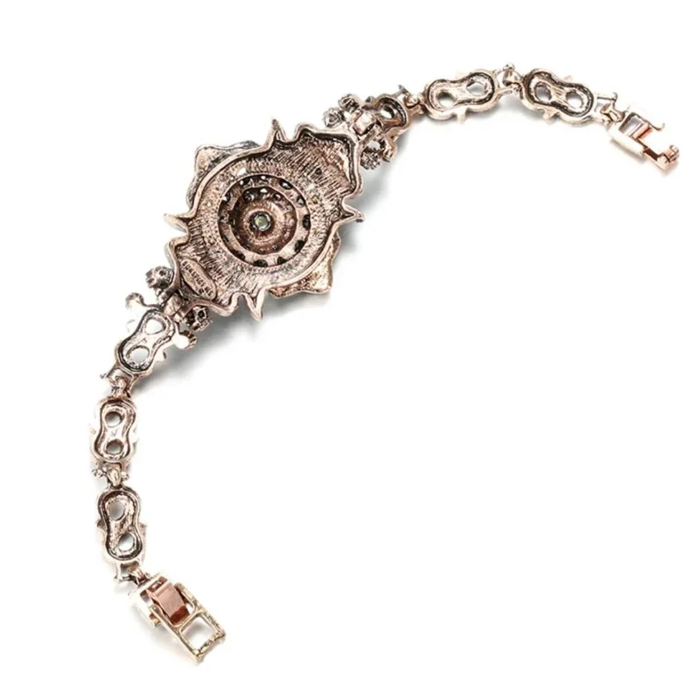 Gold Vintage Style Rhinestone Bracelet_3